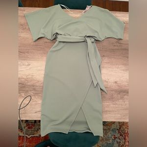 Boohoo Kimono tie belt midi dress
